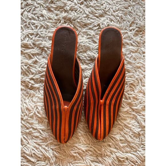 Leather Striped Mules Size 39 - Picture 3 of 7
